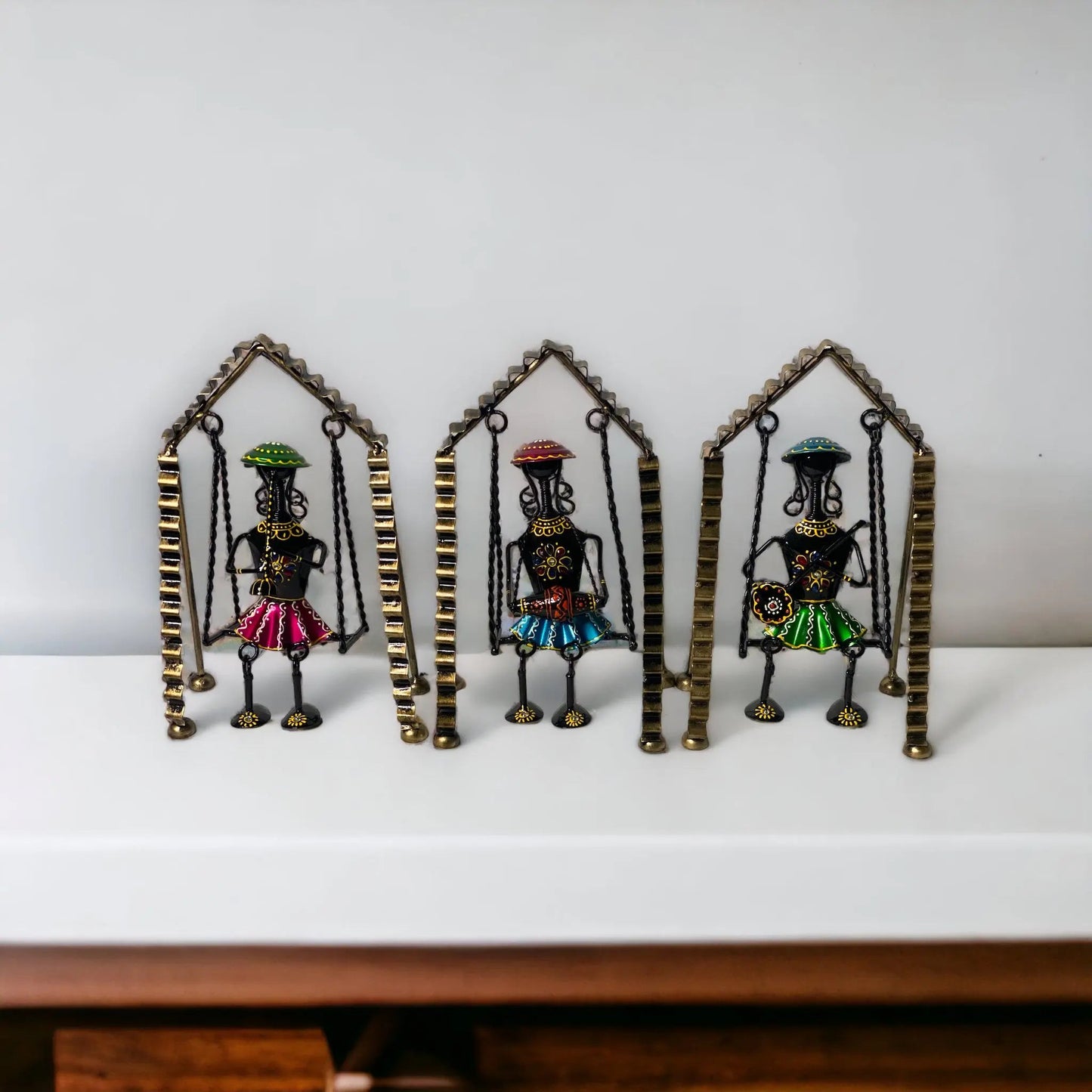 HANDCRAFTED METAL MUSICIAN HANGING DOLL (SET OF 3) WINNKRAFT