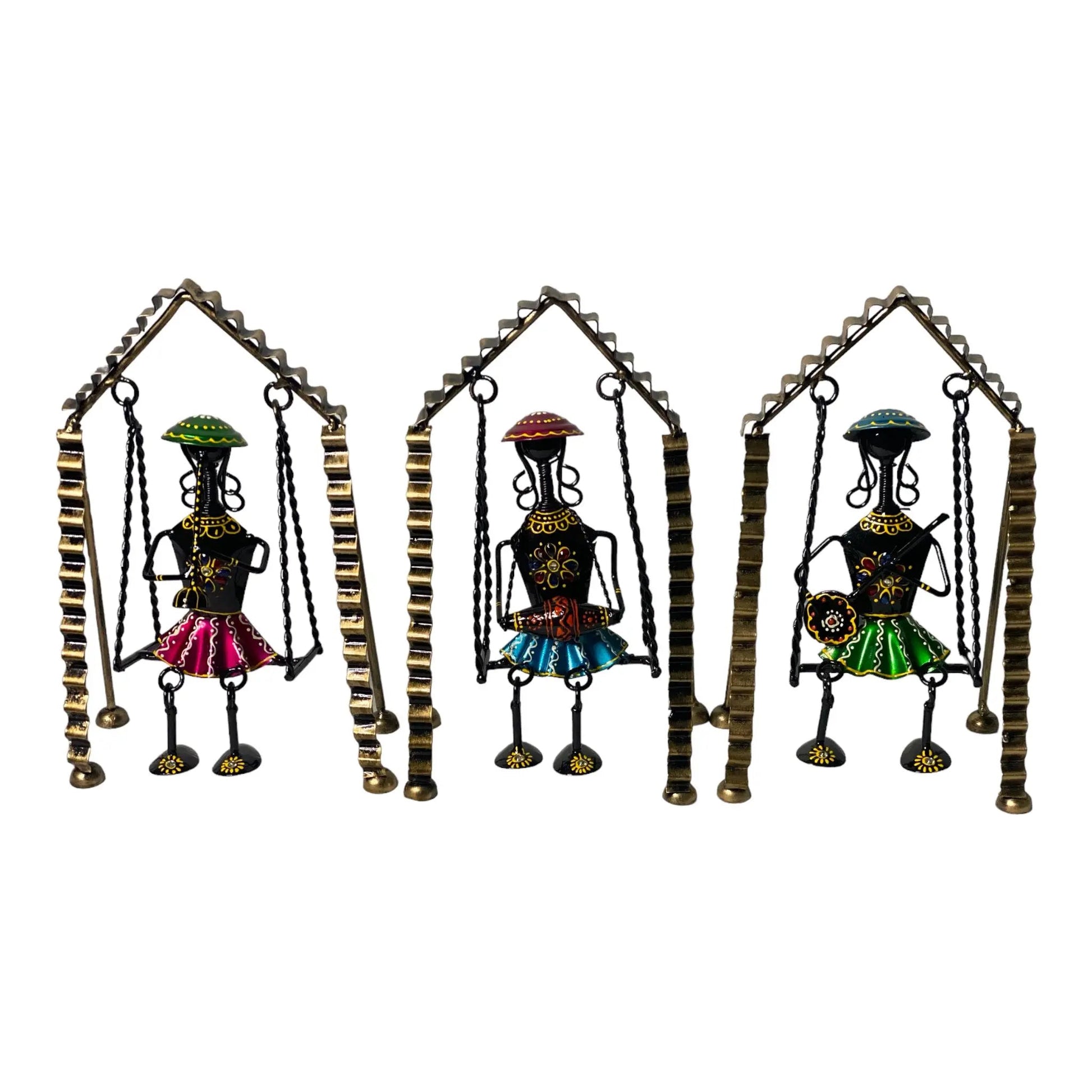 HANDCRAFTED METAL MUSICIAN HANGING DOLL (SET OF 3) WINNKRAFT