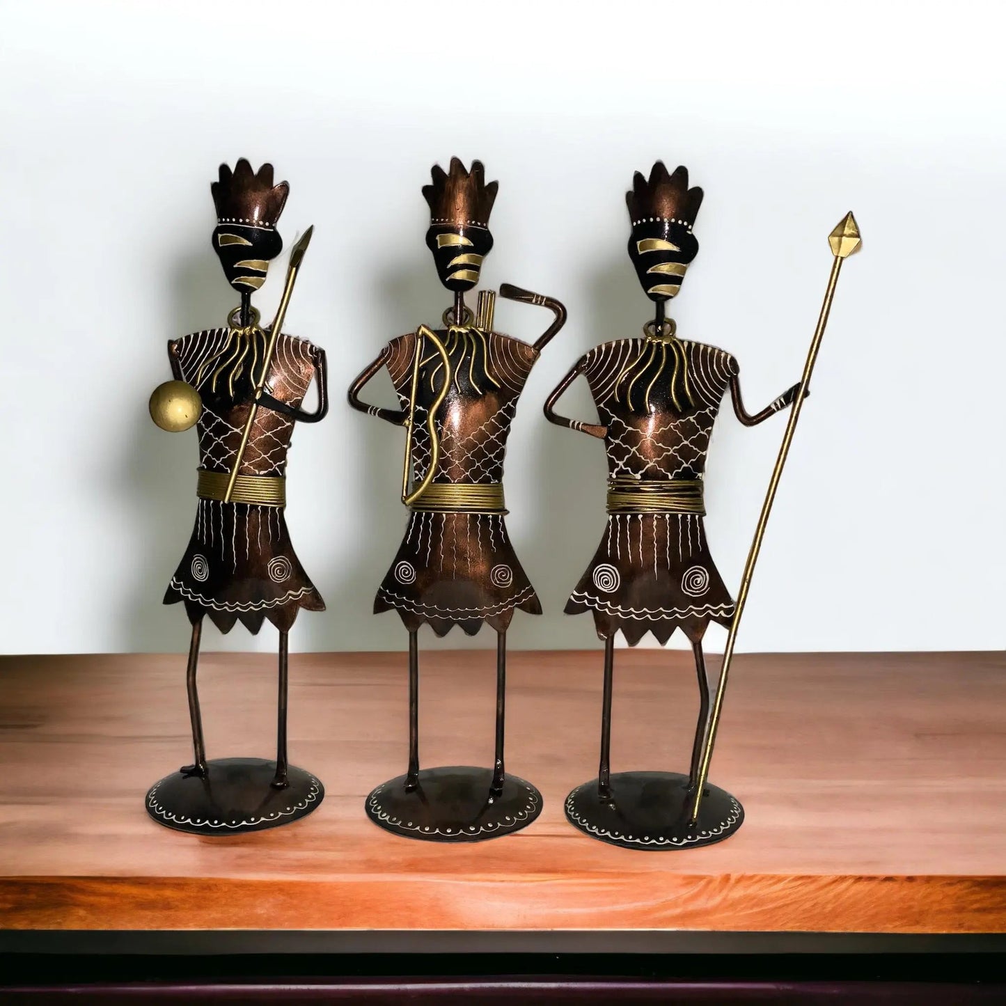 Handcrafted Metal Trible Men(Set Of 3) WINNKRAFT