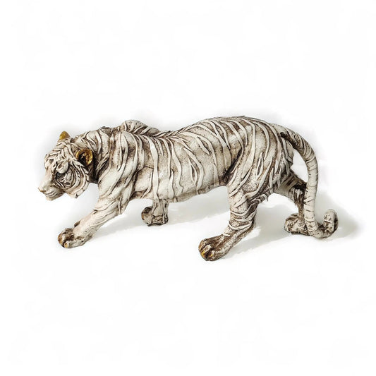 Handcrafted White Tiger Sculpture WINNKRAFT