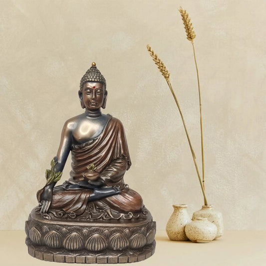 POLYRESIN BUDDHA SITTING STATUE (COPPER FINISH) WINNKRAFT