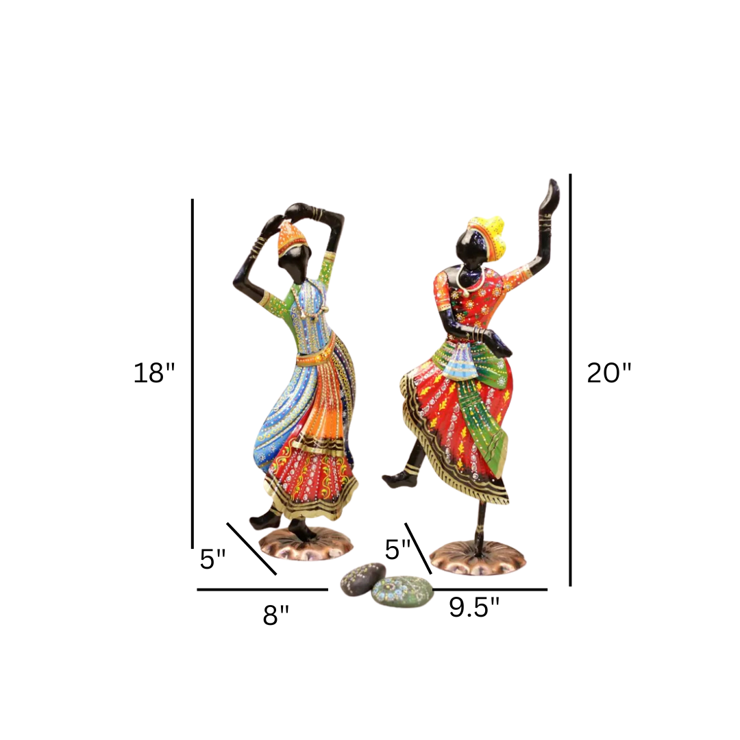 HANDCRAFTED METAL KATHAK DANCING DOLL SET